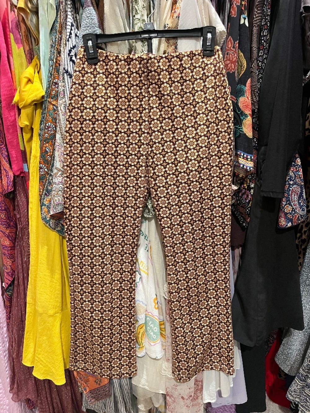 1970s cropped flare leggings